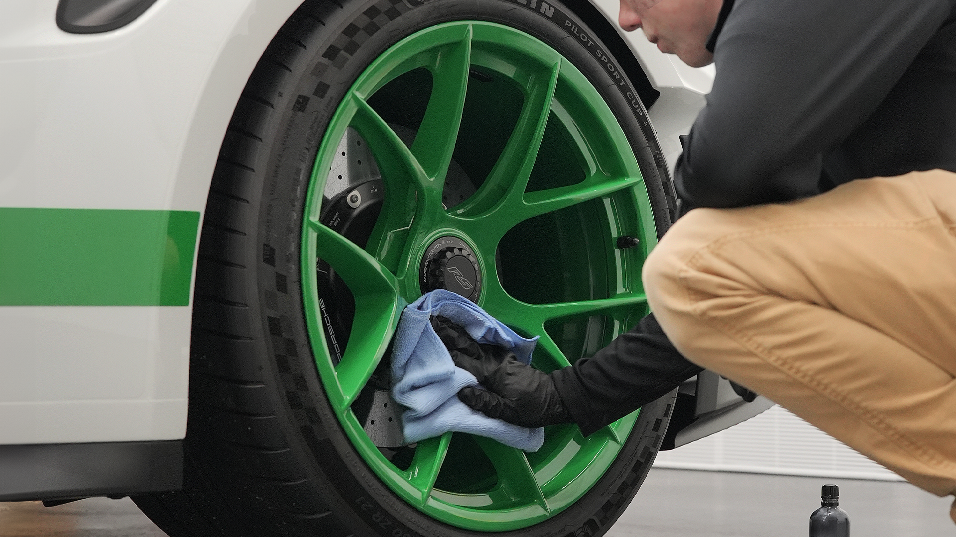 Ceramic coating on wheel and rim detail