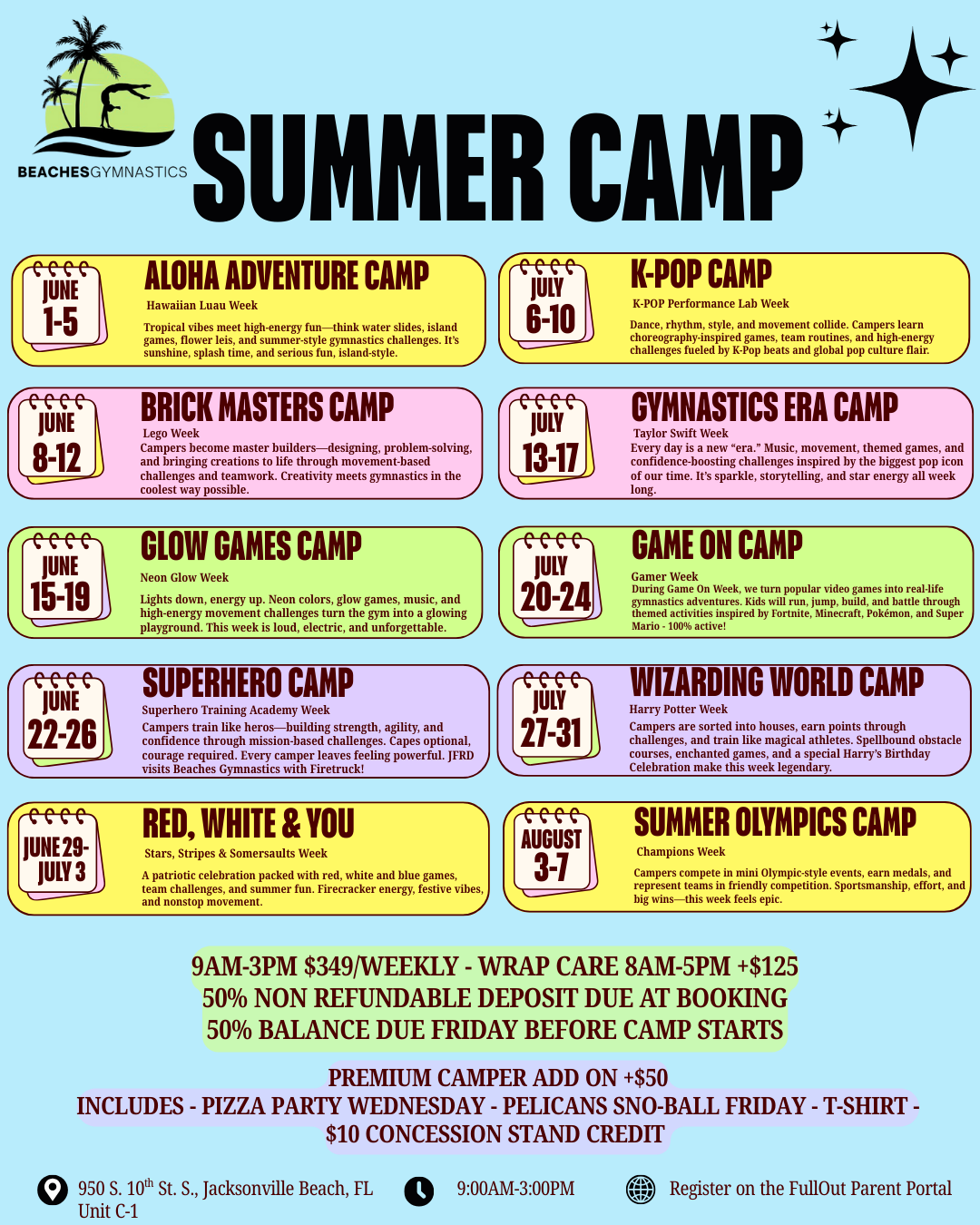 Kids recreational gymnastics at Beaches Gymnastics in Jacksonville Beach