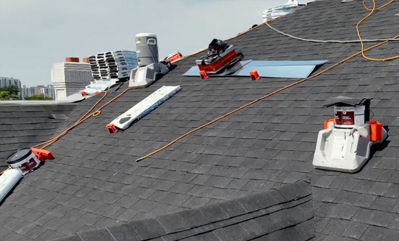 BMF Roofing Solutions tools being used on the roof