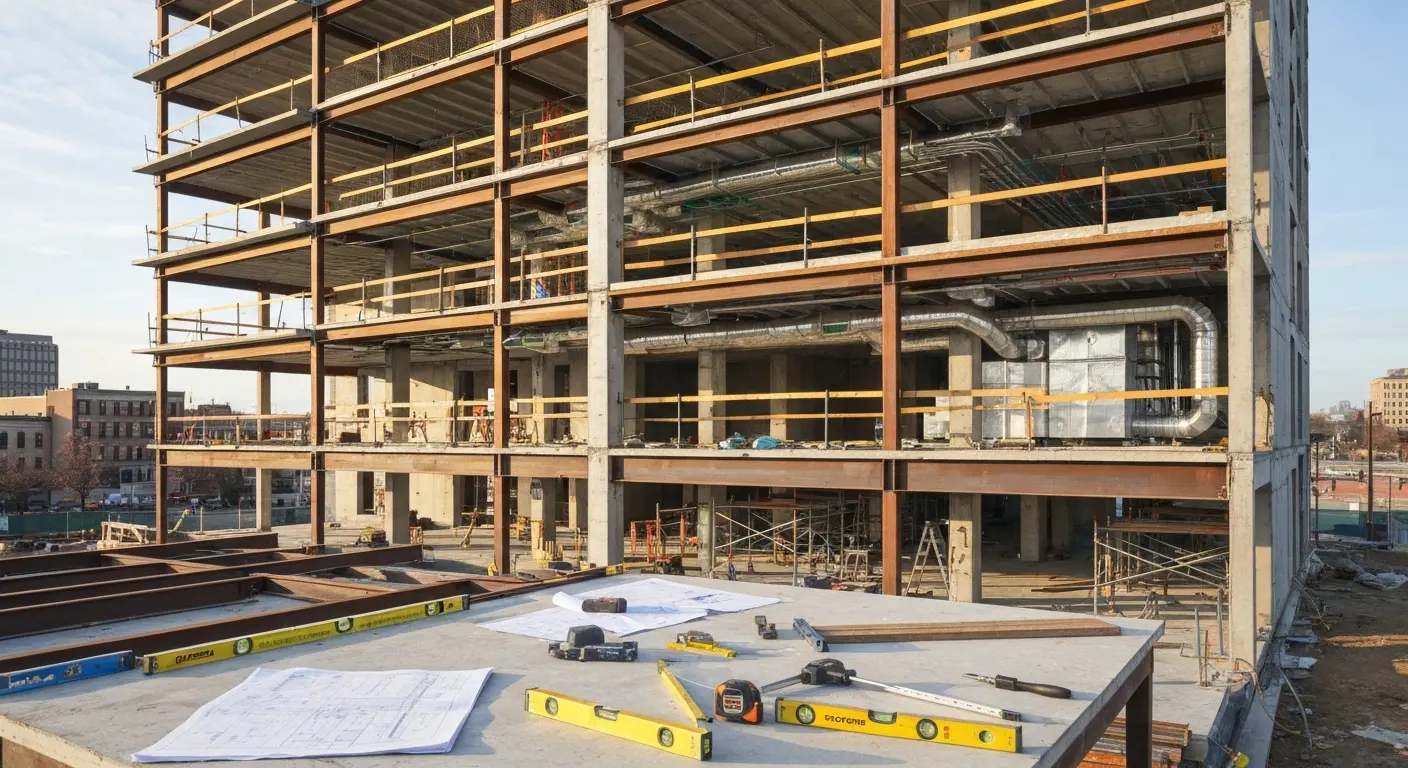 Multi-story commercial building construction