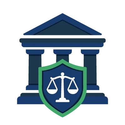 Financial report icon with calculator and pen.