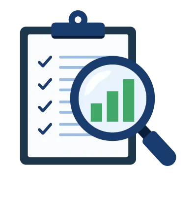 Checklist icon with pencil and clipboard.