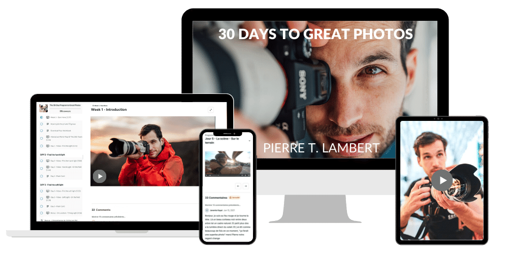 ordinateur, tablette et téléphone présentation du cours 30 Jours Pours Des Photos PRO