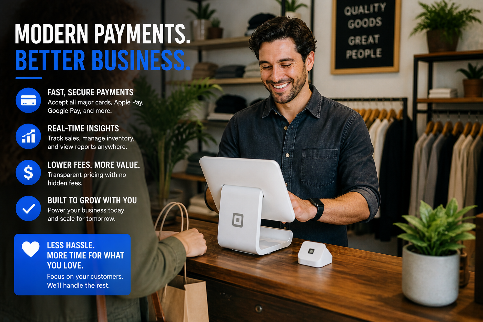 business owner using modern POS system