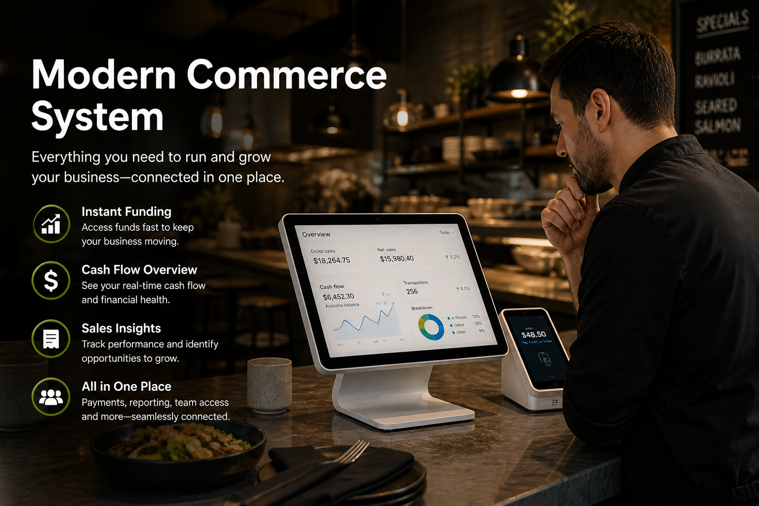 business owner using modern commerce system business owner using modern commerce system