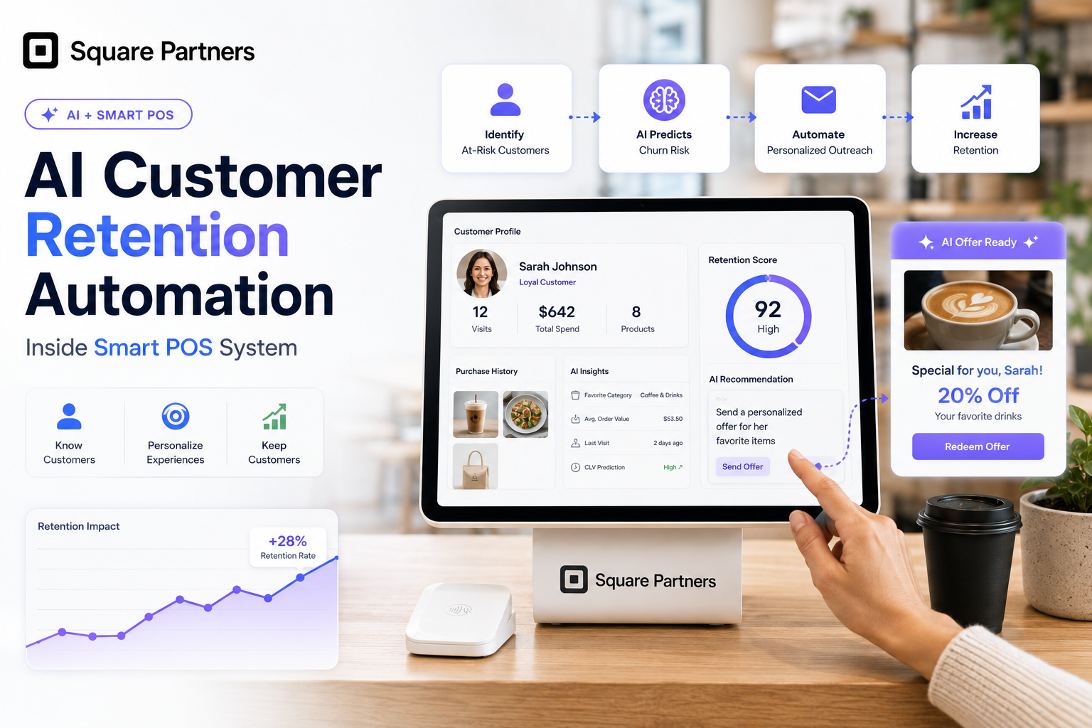 Square AI customer retention automation inside smart POS system