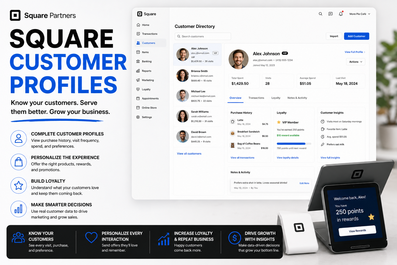 Customer profiles with Square