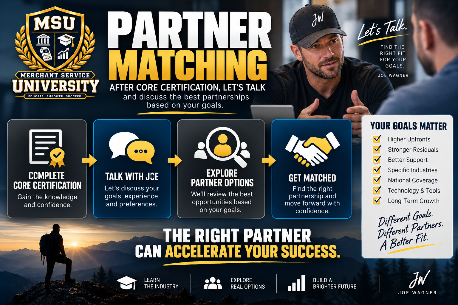 what happens after Merchant Service University certification partner matching