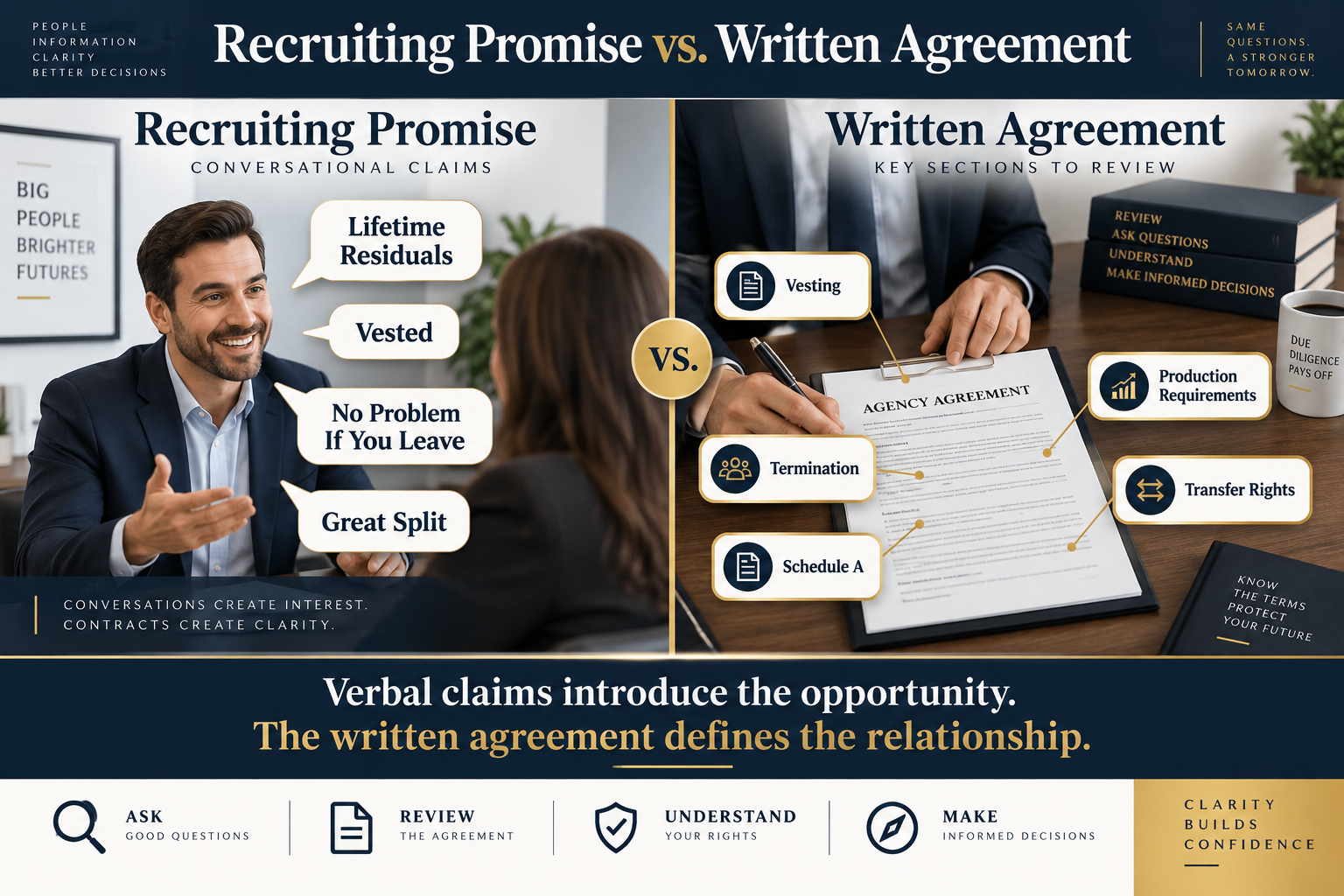 merchant services recruiting promises versus agent contract terms