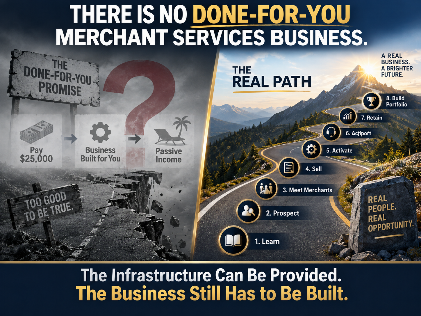 done for you merchant services business compared with actually building a merchant residual portfoli