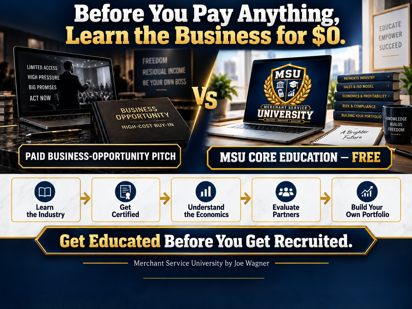 free Merchant Service University training before paying for a done for you merchant services business