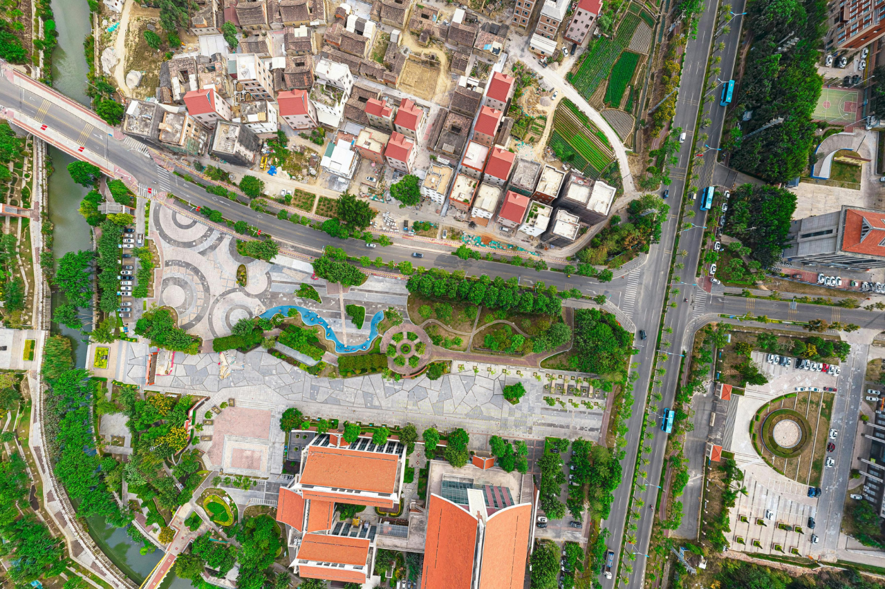 Suburban neighborhood aerial view showing real estate market research and location analysis