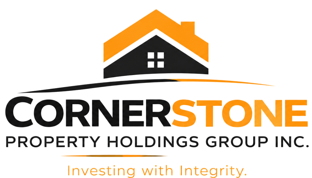 Cornerstone Property Holdings logo with tagline building strong foundations for smarter real estate investments