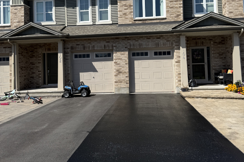 Freshly sealed driveway