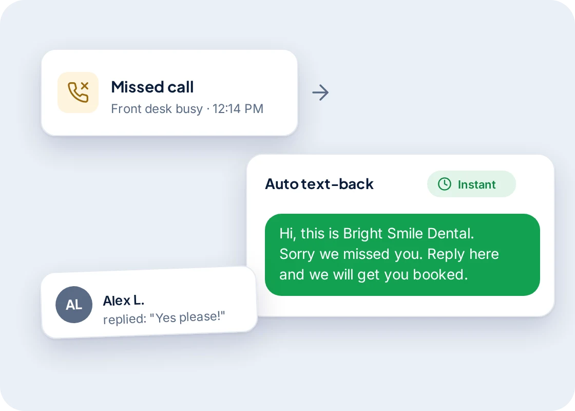 Missed-call text-back illustration