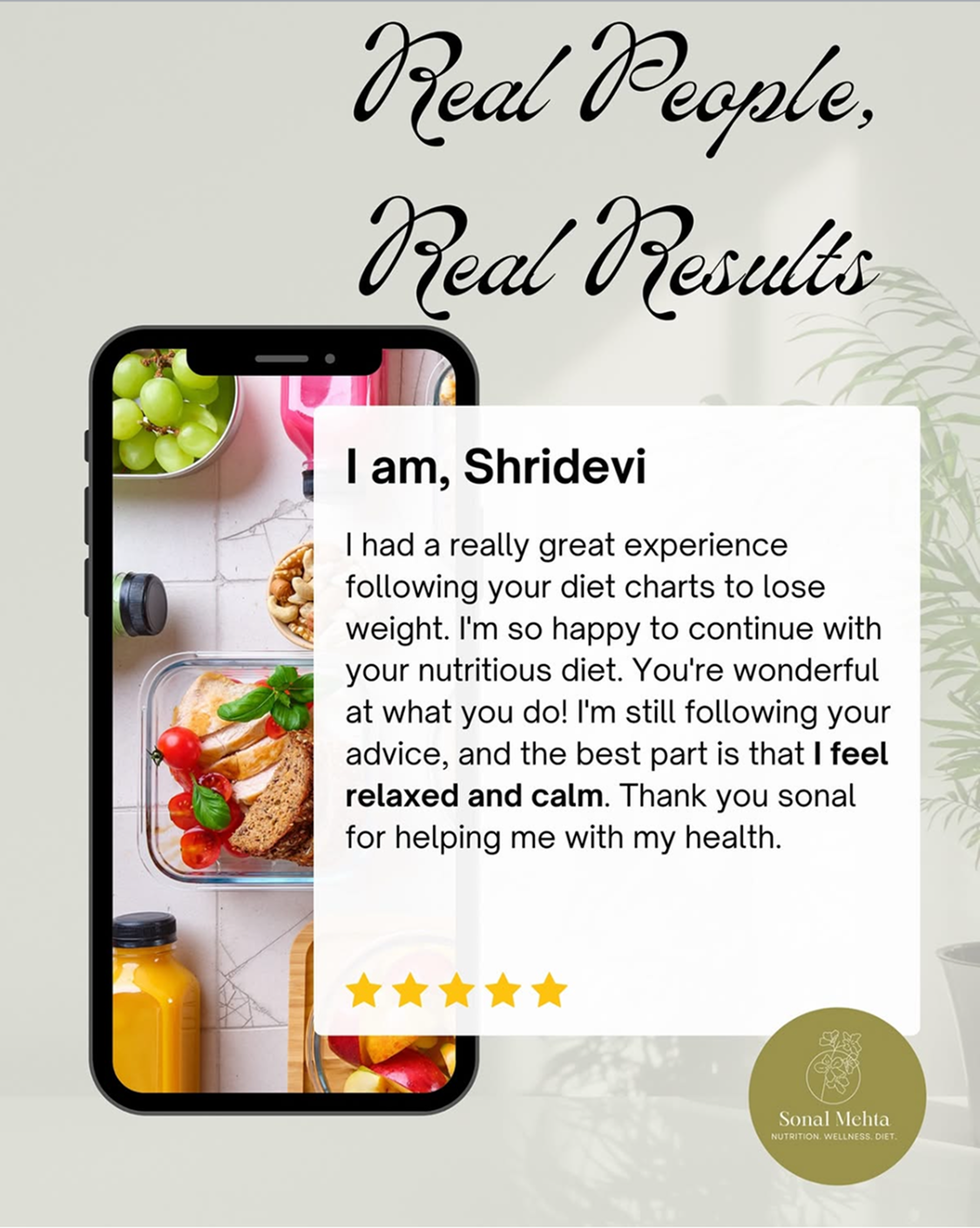 Client review - Shridevi Felt Relax & Calm Again