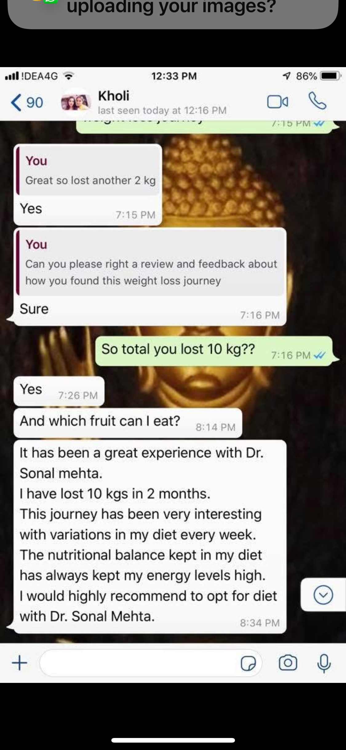 Simli WhatsApp message
