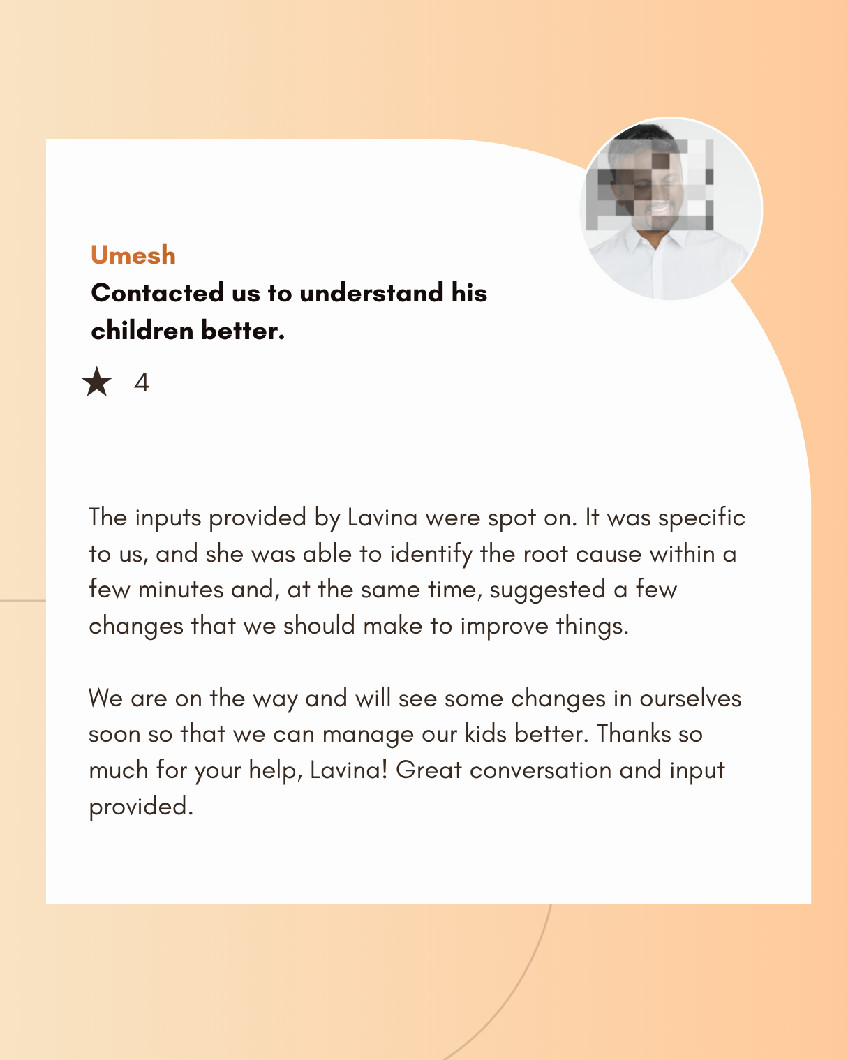 Family success story testimonial