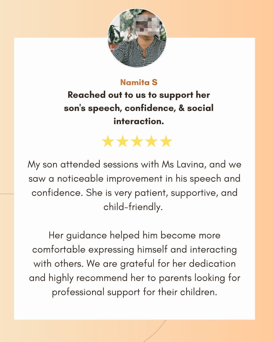 Family success story testimonial