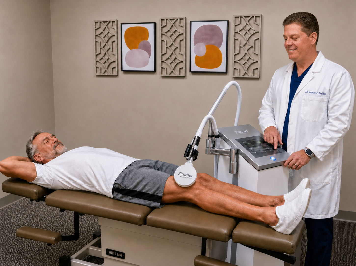 Dr. Dalfino discussing knee pain treatment