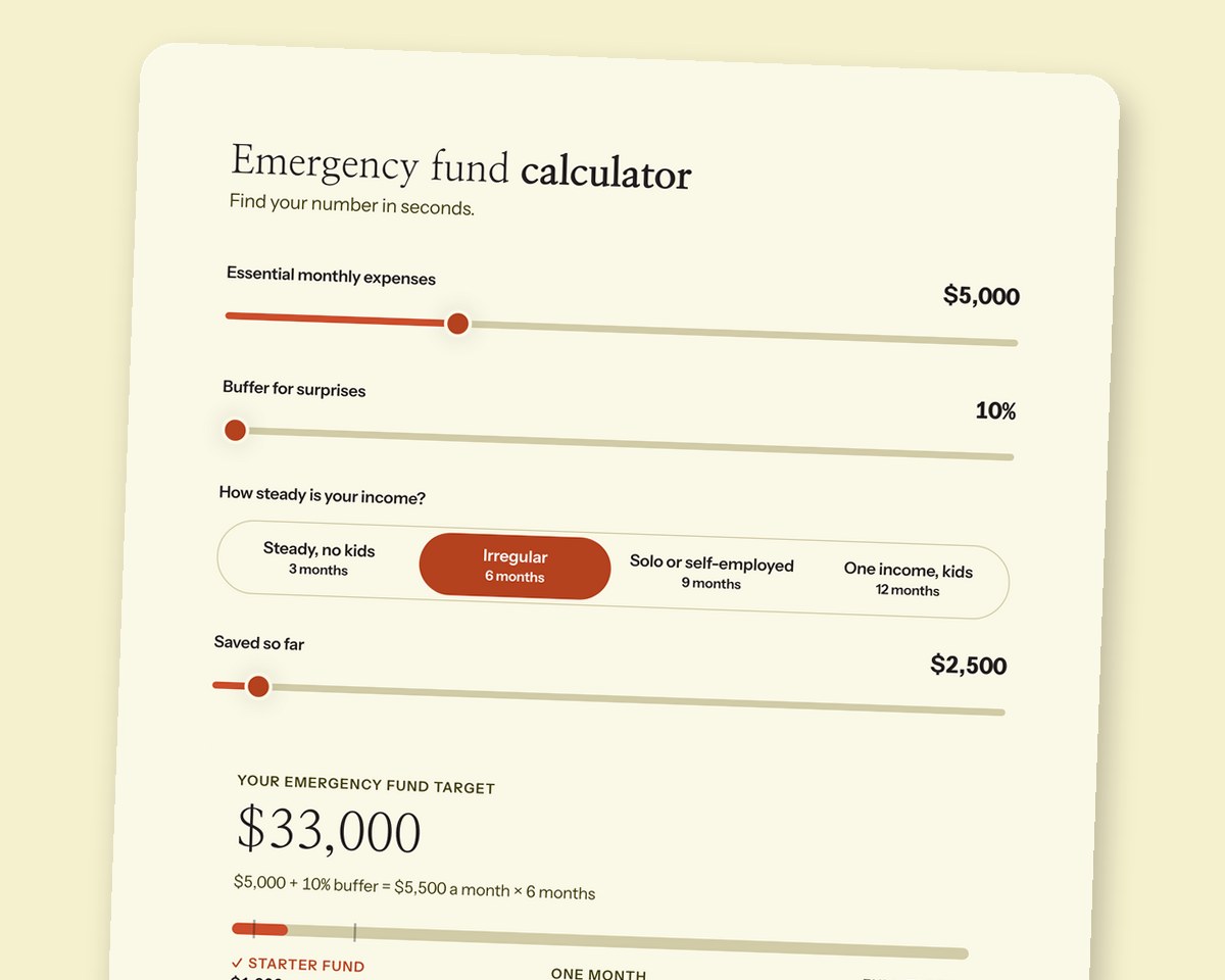 The emergency fund calculator