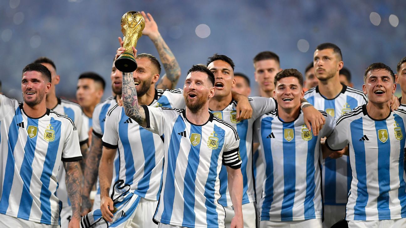 Picture of Argentina football team after a World Cup 2026 match victory