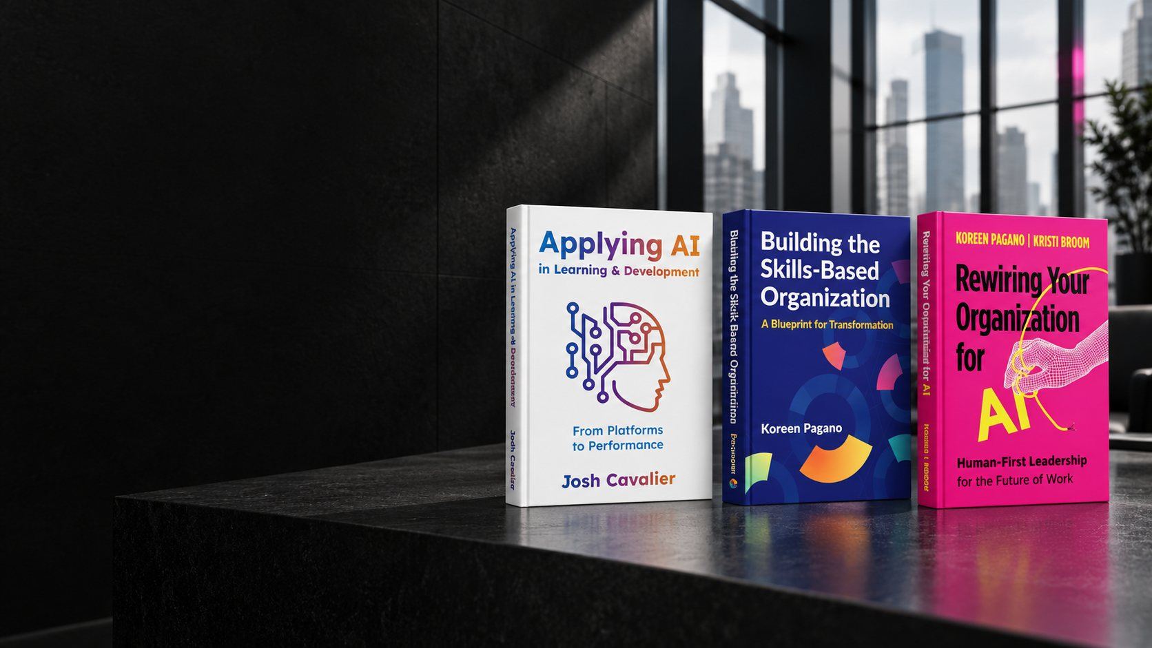 Books on a meeting table