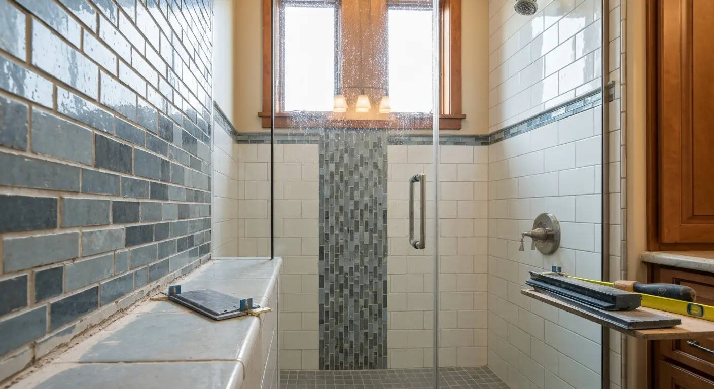 Tile shower installation