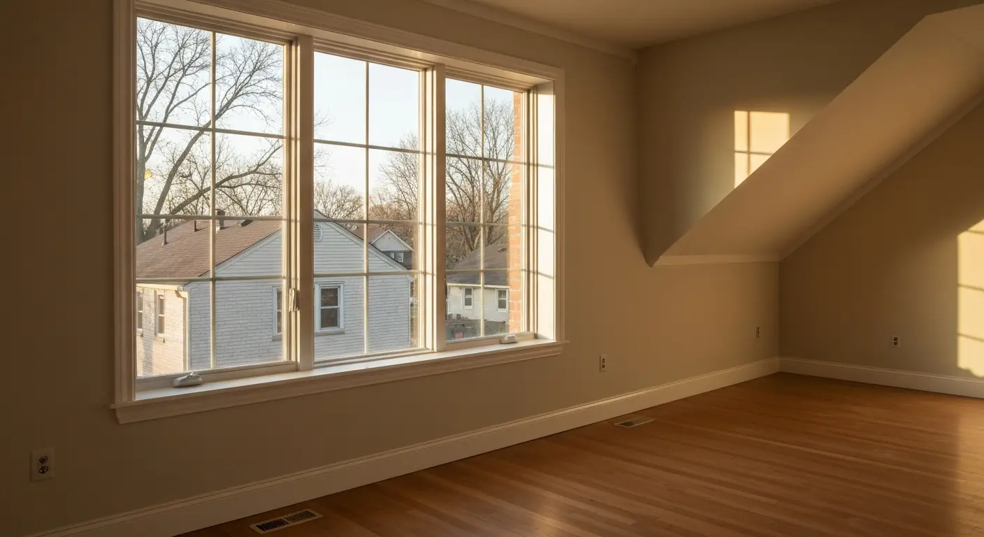 Bedroom addition with large window
