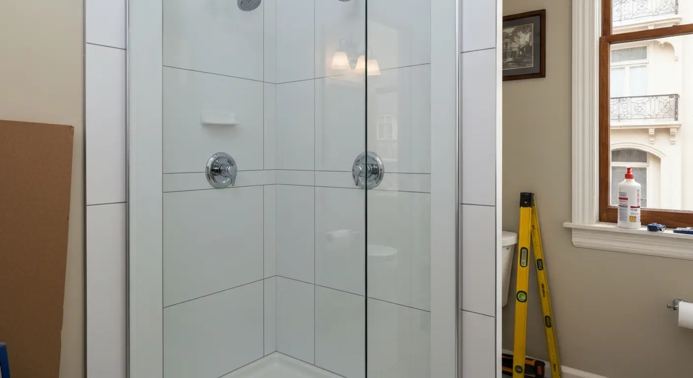 Prefabricated shower surround installation
