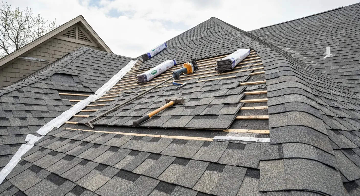 Storm damage roof repair