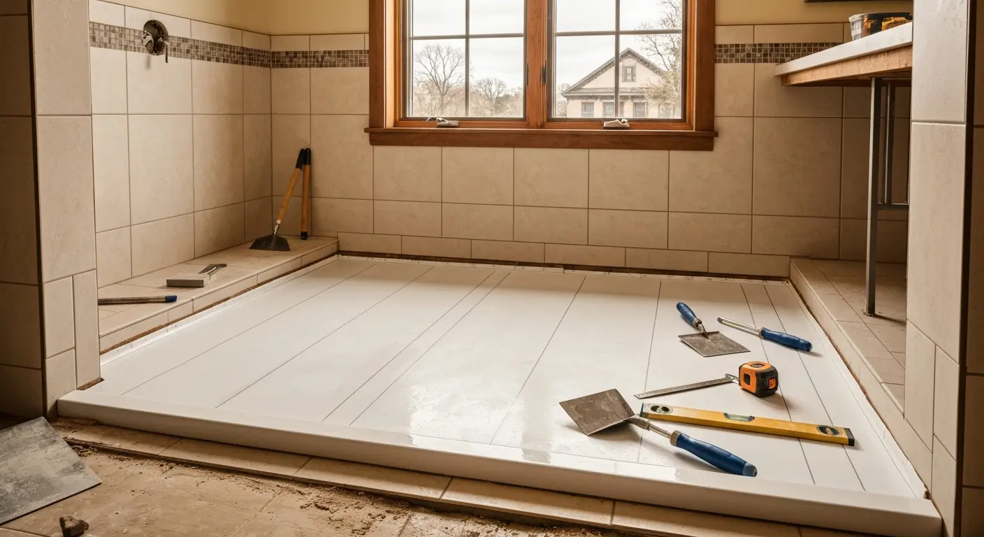 Shower pan installation