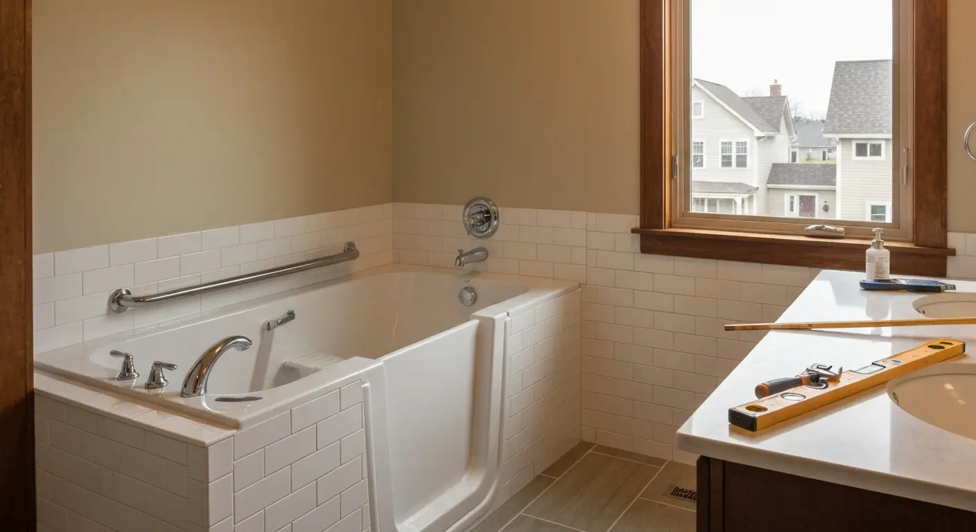Modern bathtub installation in Oshkosh home