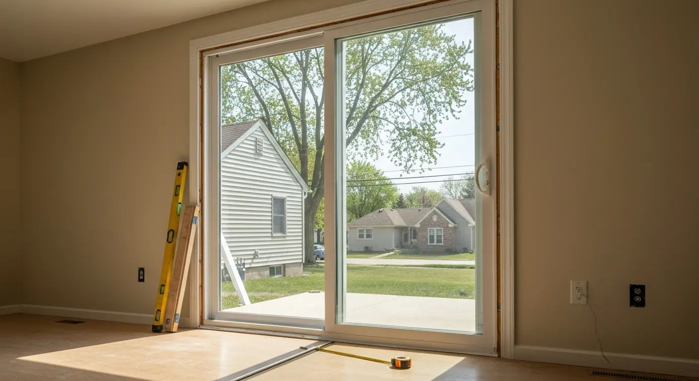 Sliding patio door installation