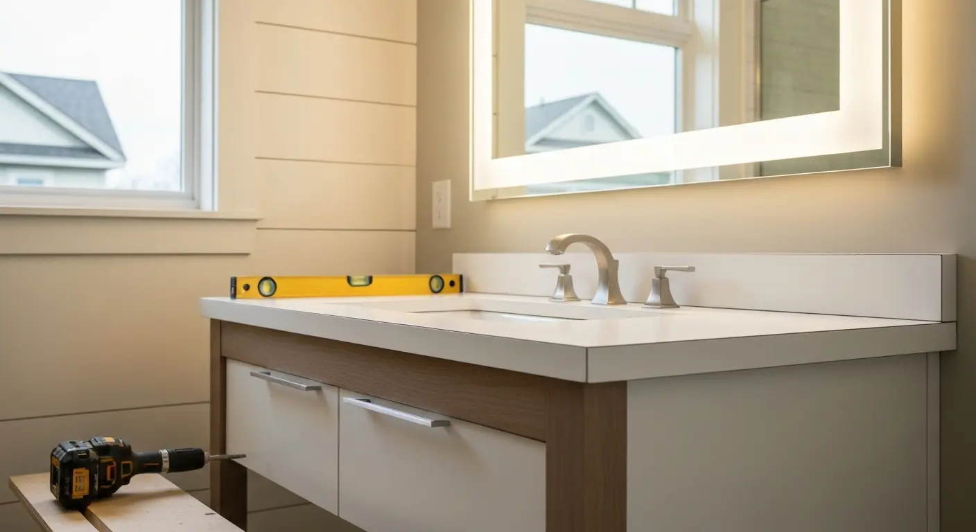 Bathroom vanity installation