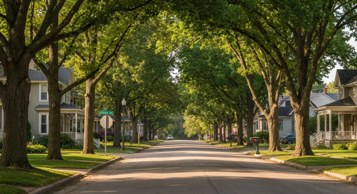 Luxemburg WI village street view