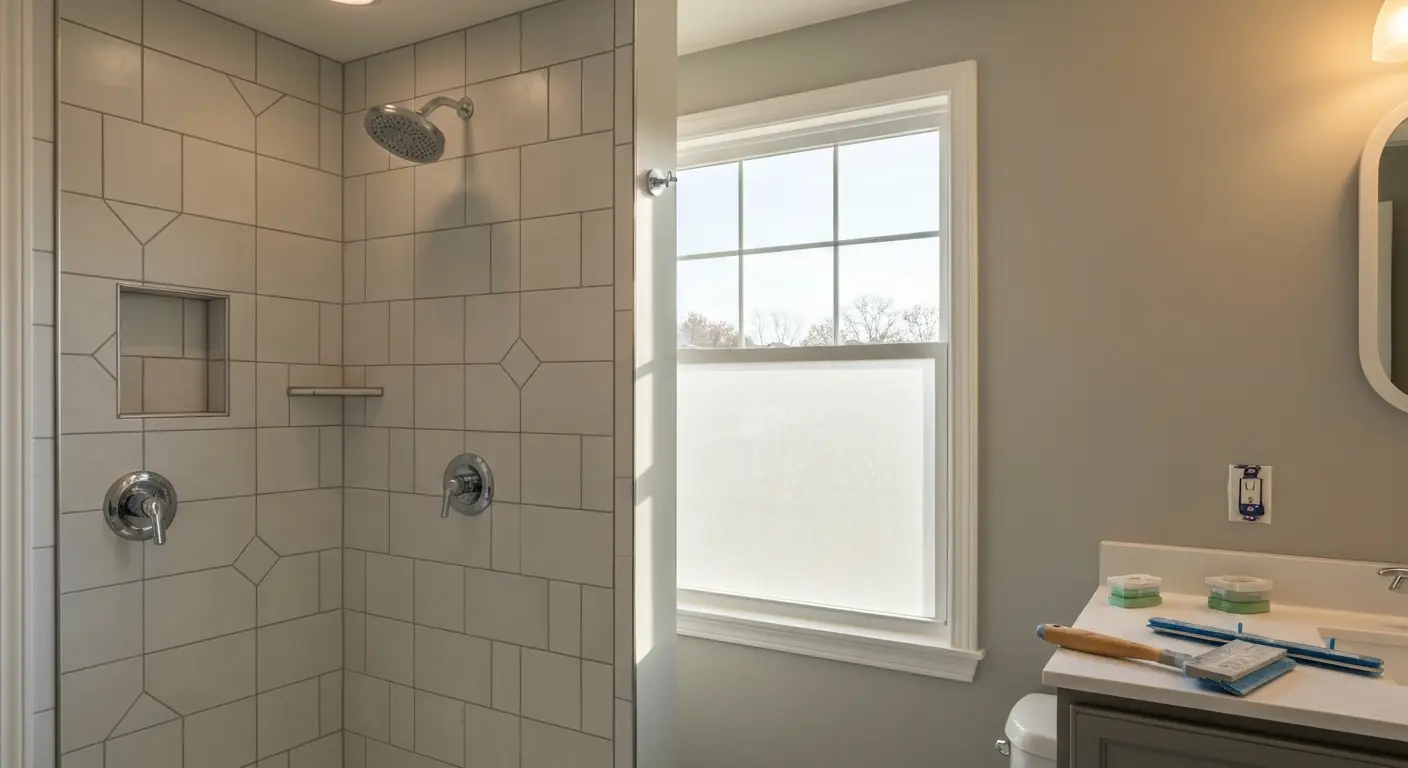Tile shower installation in Oshkosh bathroom