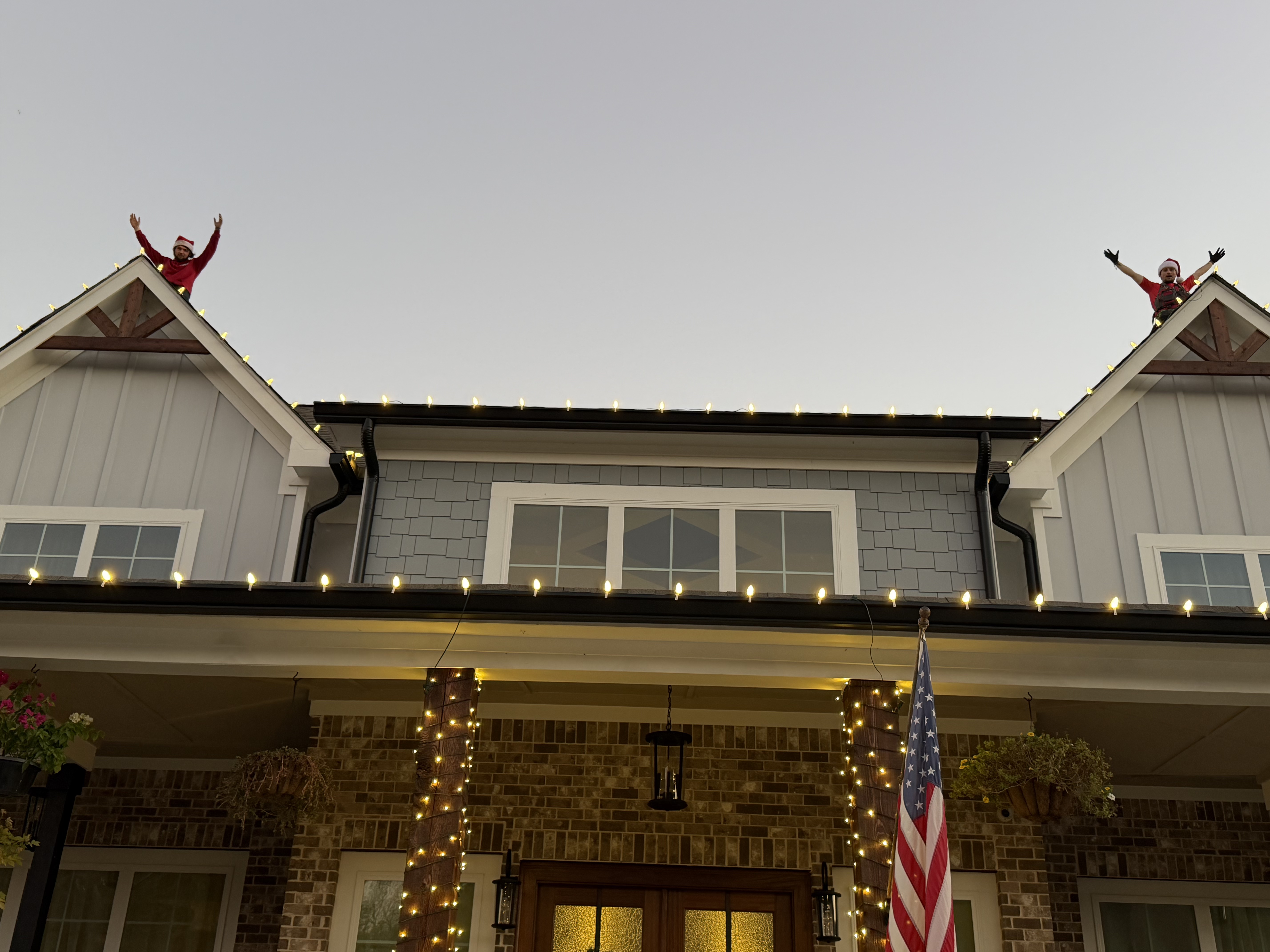 Christmas lights decorating a home for the holiday season in Athens Georgia Christmas lights decorating a home for the holiday season in Athens Georgia