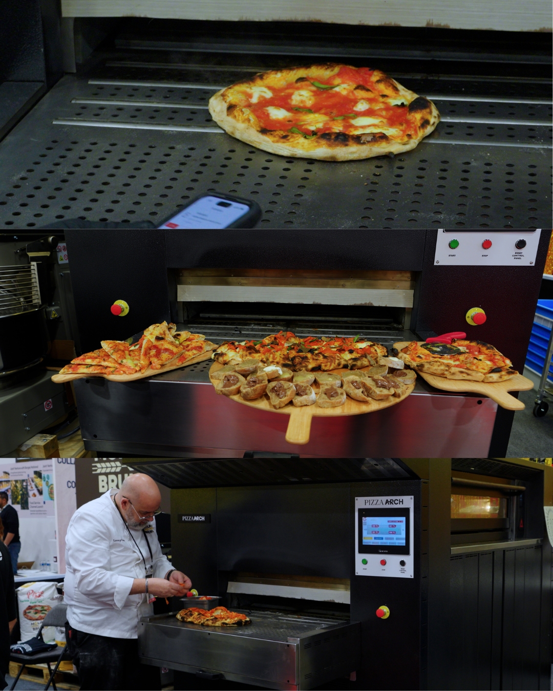 MAGNO 2-in-1 pizza oven in action at Molino Bruno booth during Pizza Expo 2026