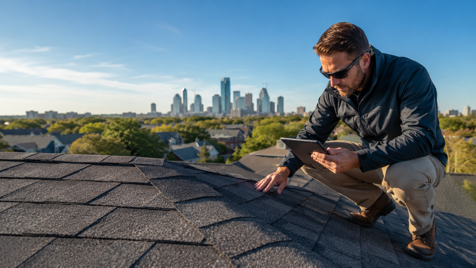 Newly finished roof replacement