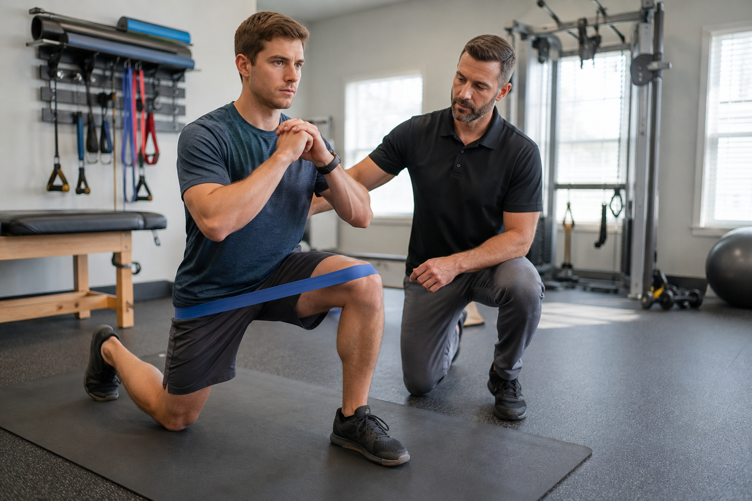 Patient performing rehabilitation exercises for sports injury recovery at Boardman Family Chiropractic
