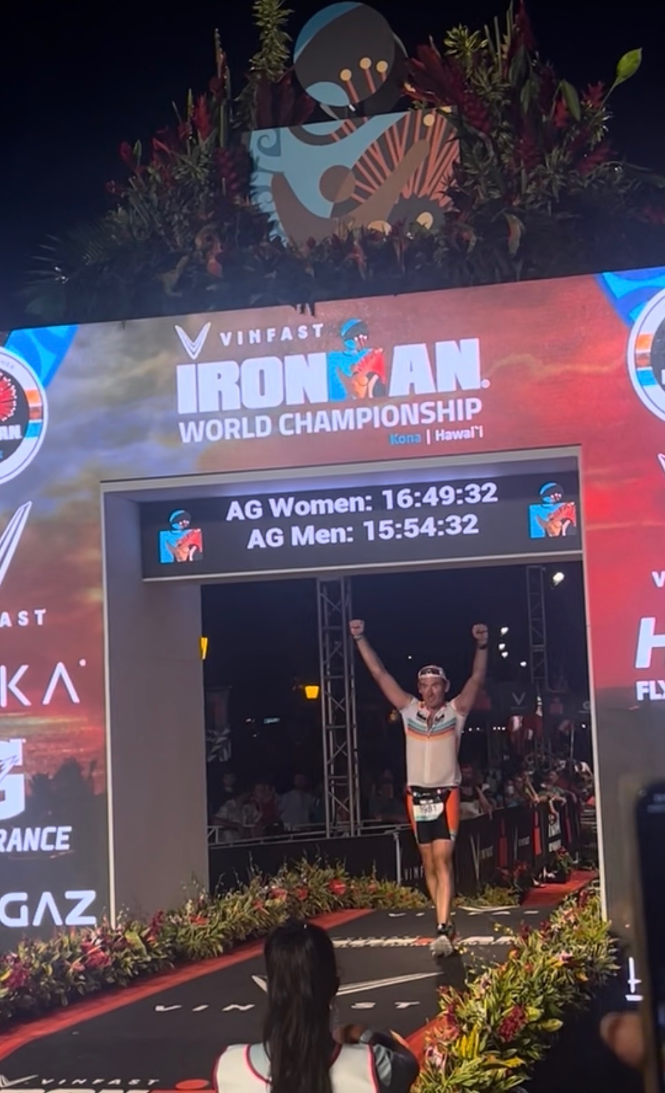 Steven Pivnik at the IRONMAN World Championship finish line