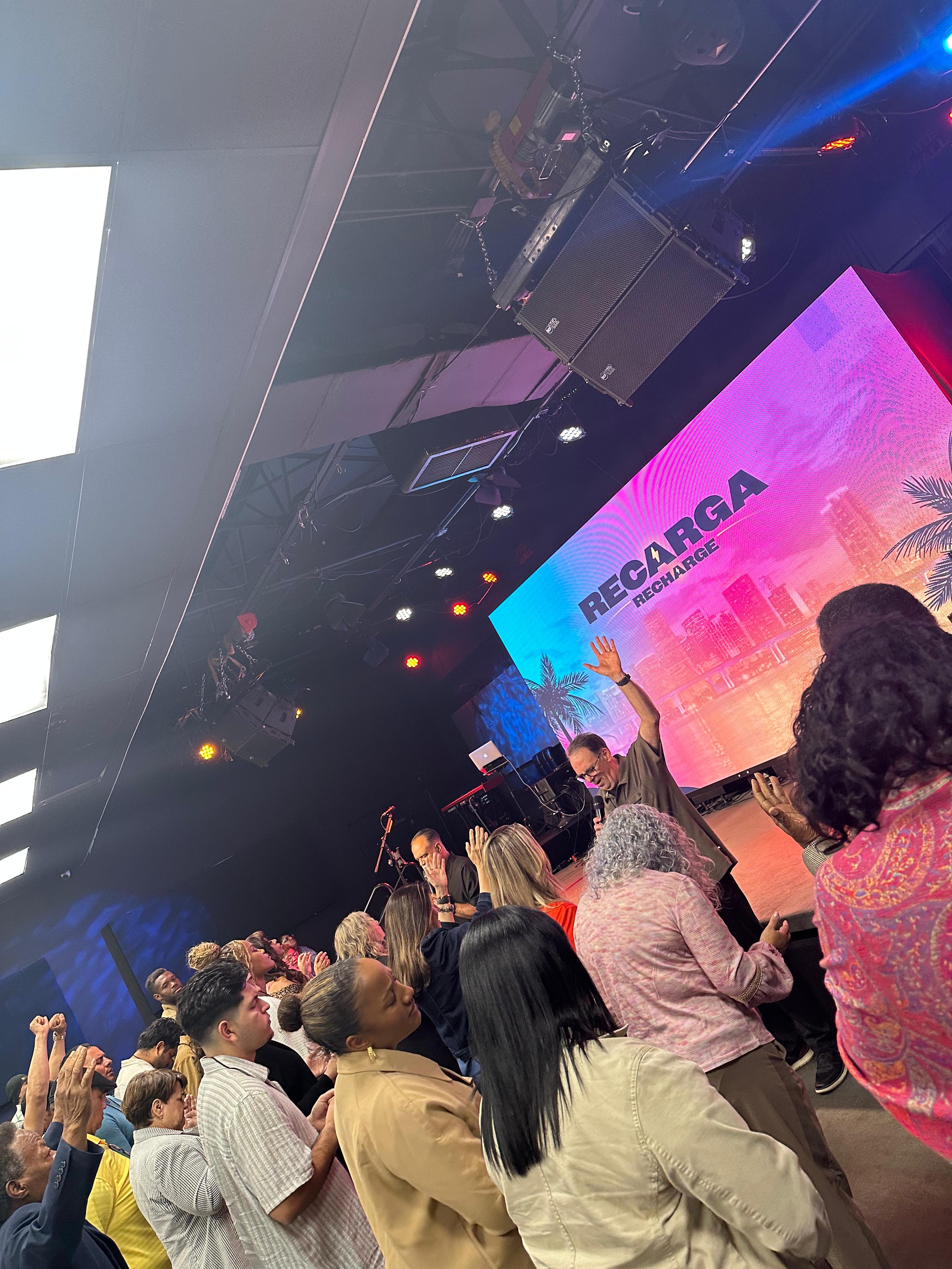 Leaders gathered in worship at the Recharge renewal day