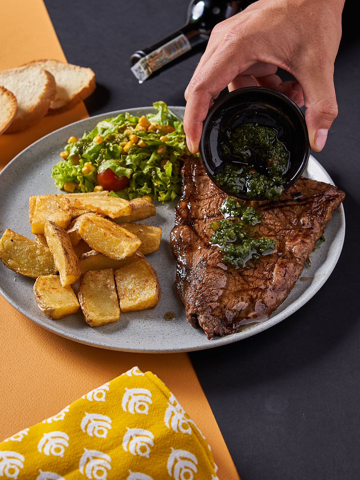 Corte Punta de Anca a la parrilla con chimichurri