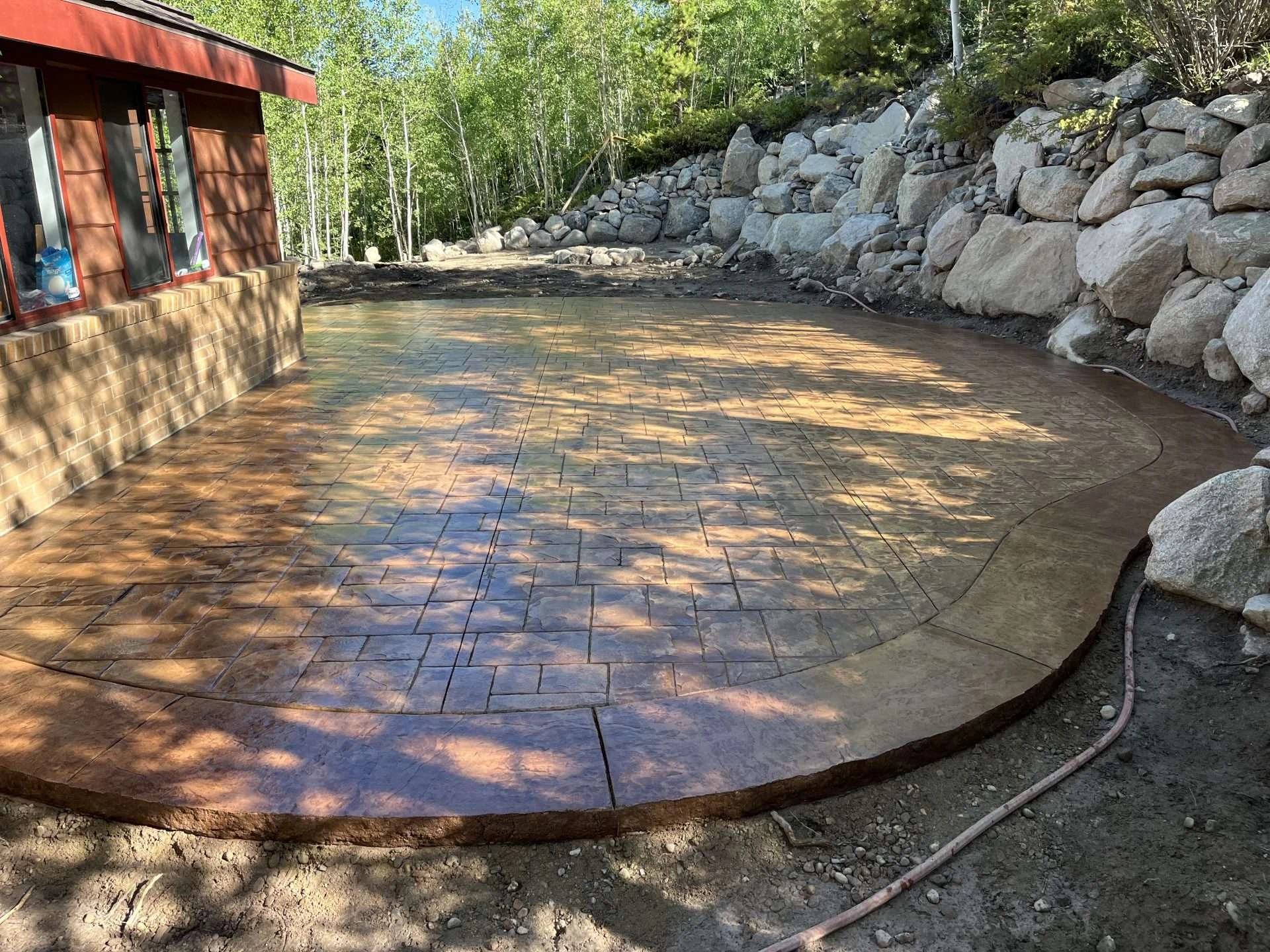 Stamped concrete patio