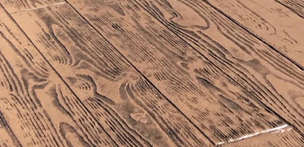 Stamped concrete sample finish