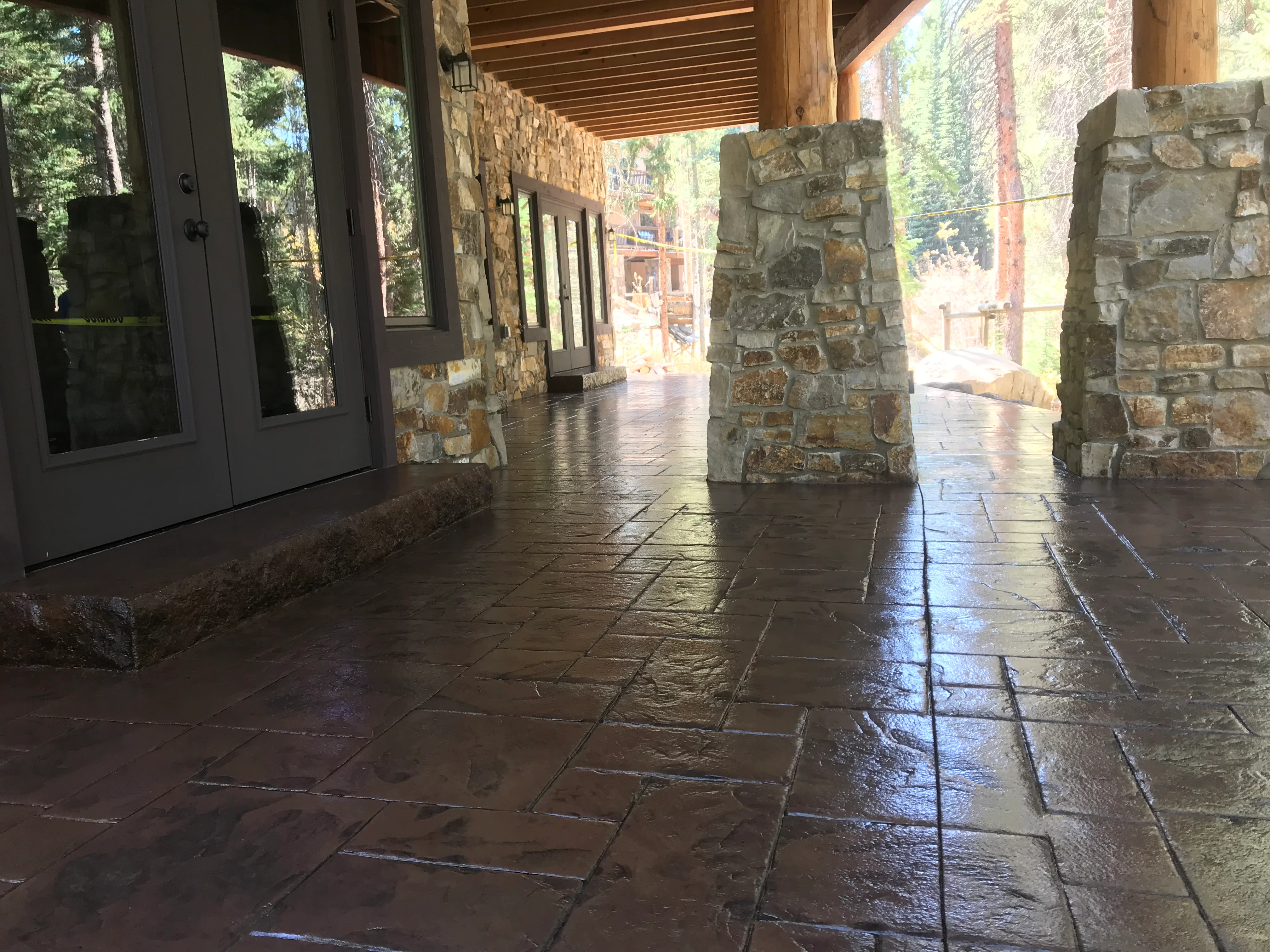Stamped slate finish detail