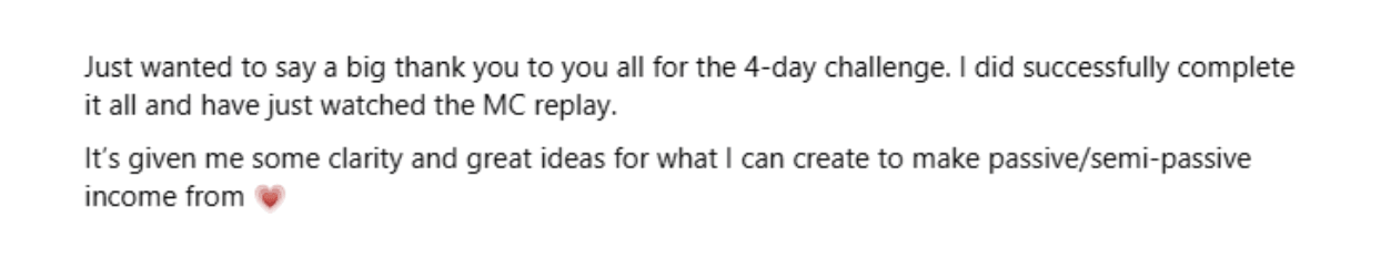 Comment from last year&rsquo;s challenge group
