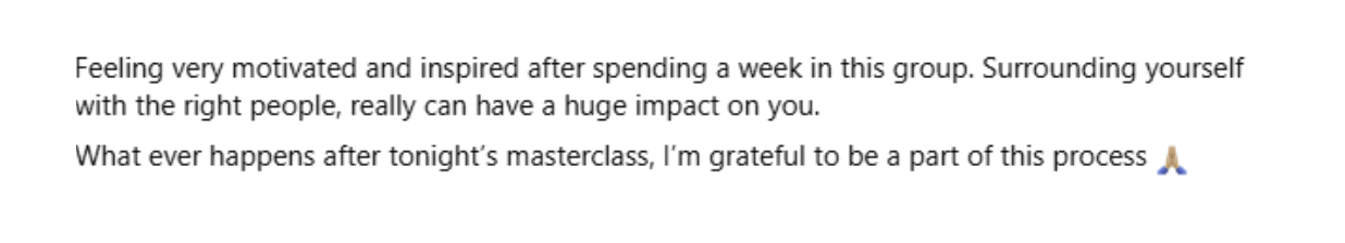 Comment from last year&rsquo;s challenge group
