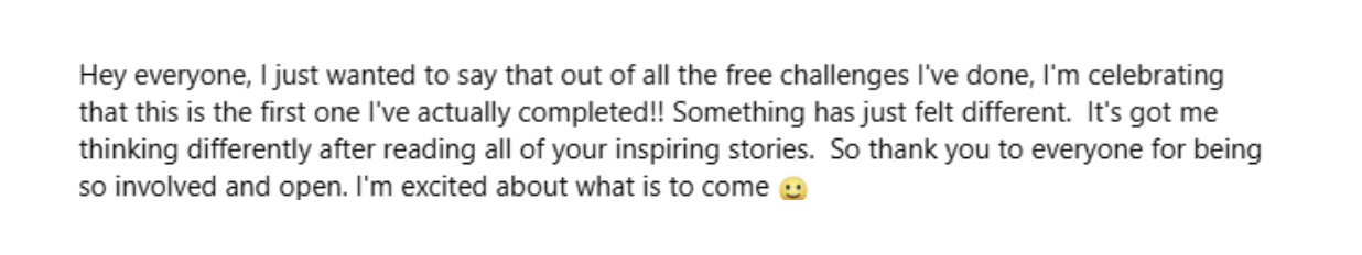 Comment from last year&rsquo;s challenge group